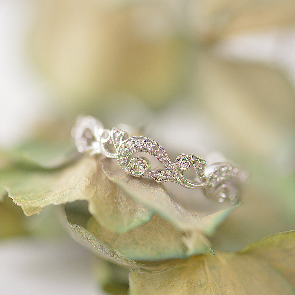 Filigree wedding online rings