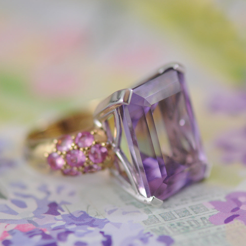 Pink amethyst store ring