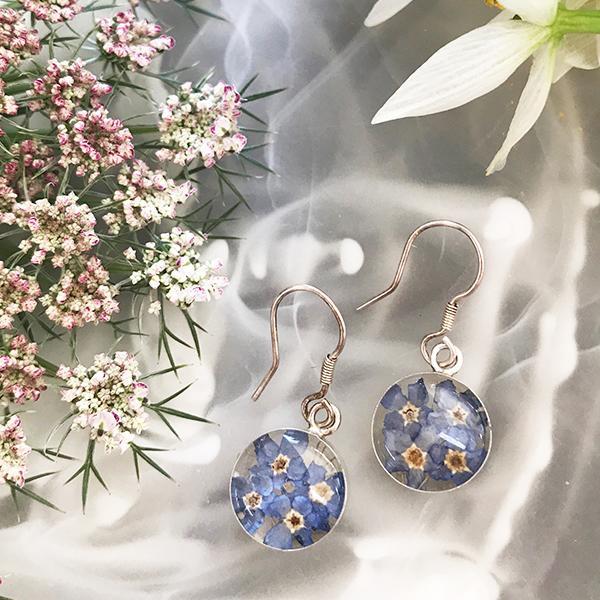 Blue on sale flower earrings