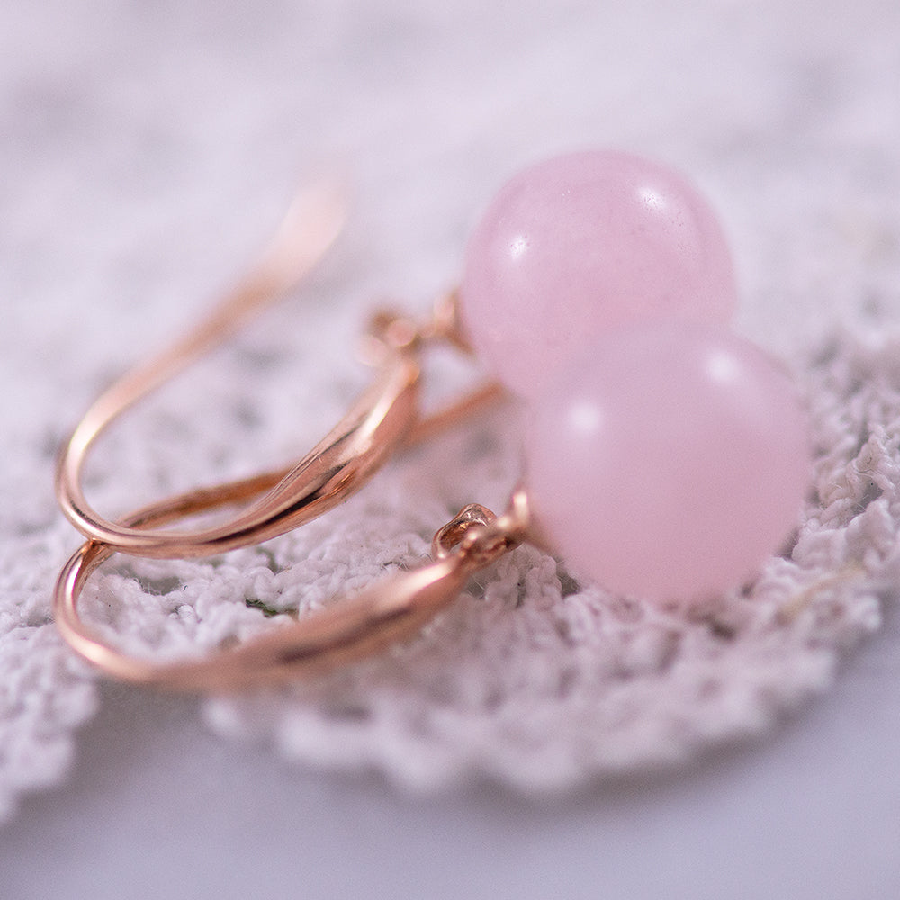 Rose quartz on sale hoop earrings