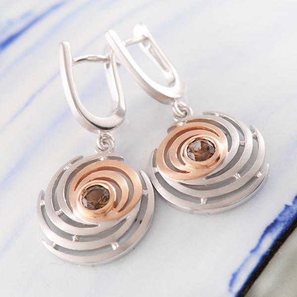 Rose gold deals spiral earrings