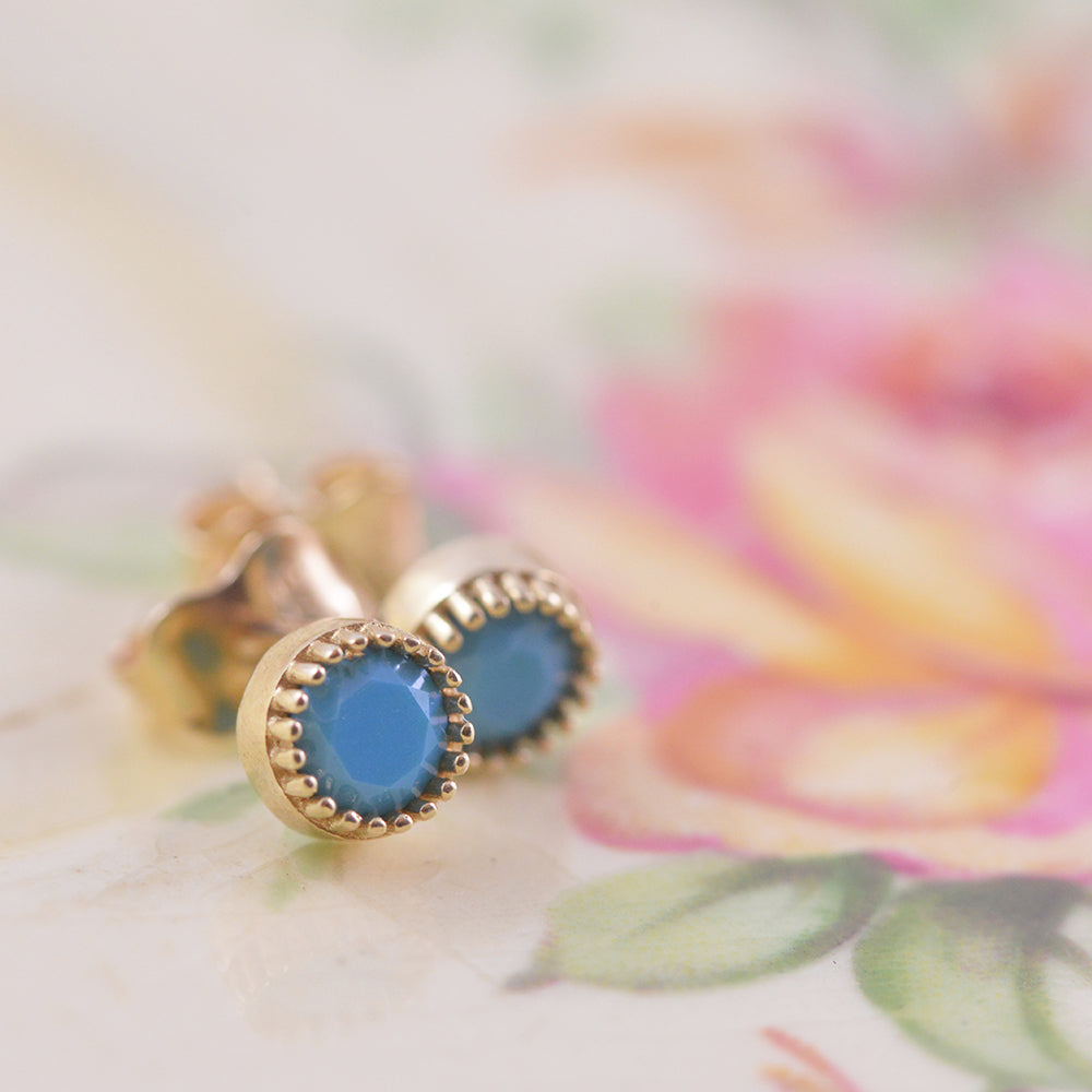 Gold and clearance turquoise stud earrings