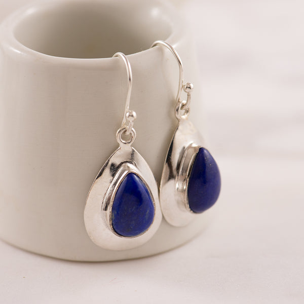 Lapis Lazuli Sterling Silver Pear shape earrings