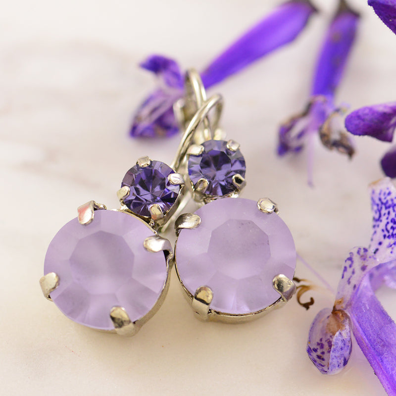 Mariana Light and Dark Purple Crystal Earrings